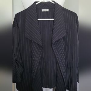Women's Pinstripe Blazer - Black